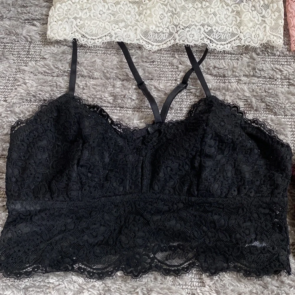 aerie Lace Bralette 4-Pack — Cream, Blush Pink, Black, Burgundy